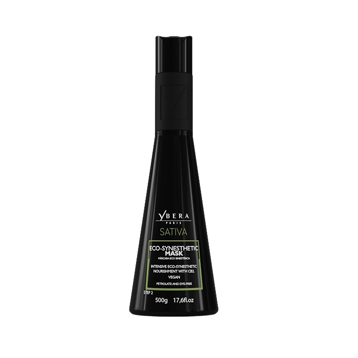 Mascarilla Ecosinestésica Sativa CBD2 Ybera Paris 500g hidratación profunda cuero cabelludo sensible vegana