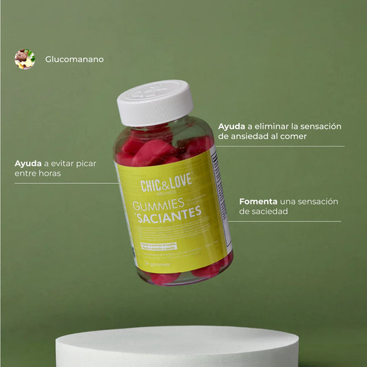 Chic & Love Saciantes - Gummies con glucomanano para control del apetito