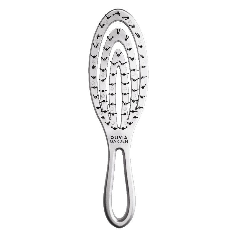 Cepillo de viaje Olivia Garden Frozen Holiday Collection color Plateado Silver Snow