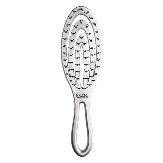 Cepillo de viaje Olivia Garden Frozen Holiday Collection color Plateado Silver Snow